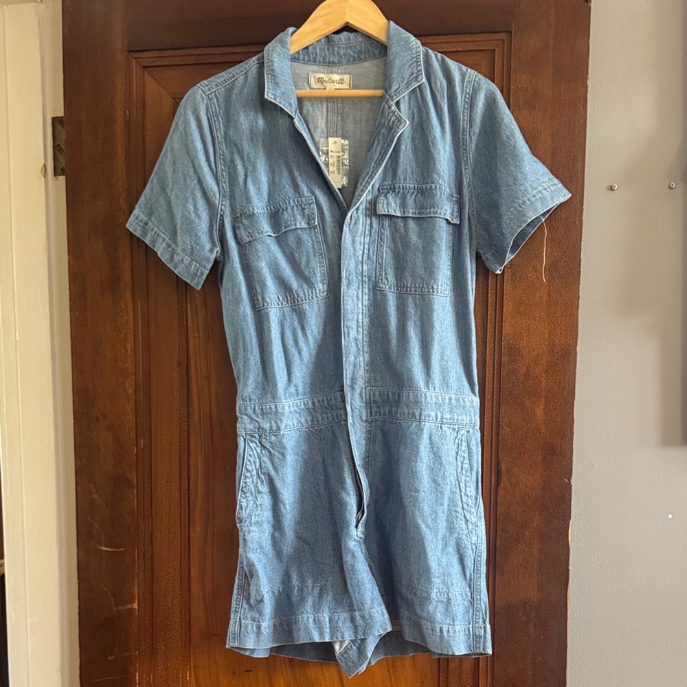 Madewell Light Blue Denim Romper